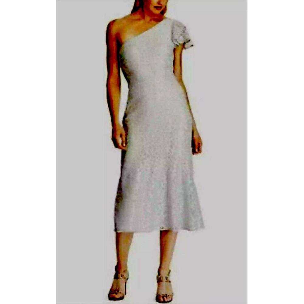 LAUREN RALPH LAUREN women dress 253771556002 HO19 SC E lqd silver sz 4 $245